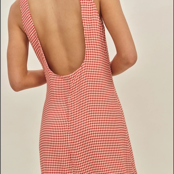 Reformation Dresses & Skirts - Reformation Red Checkered Backless Dress